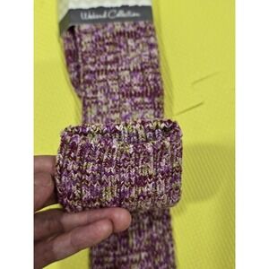 World's Softest Socks Weekend Raggy Knee-Hi Ribbed Purple Green Women's 6-10 NEW